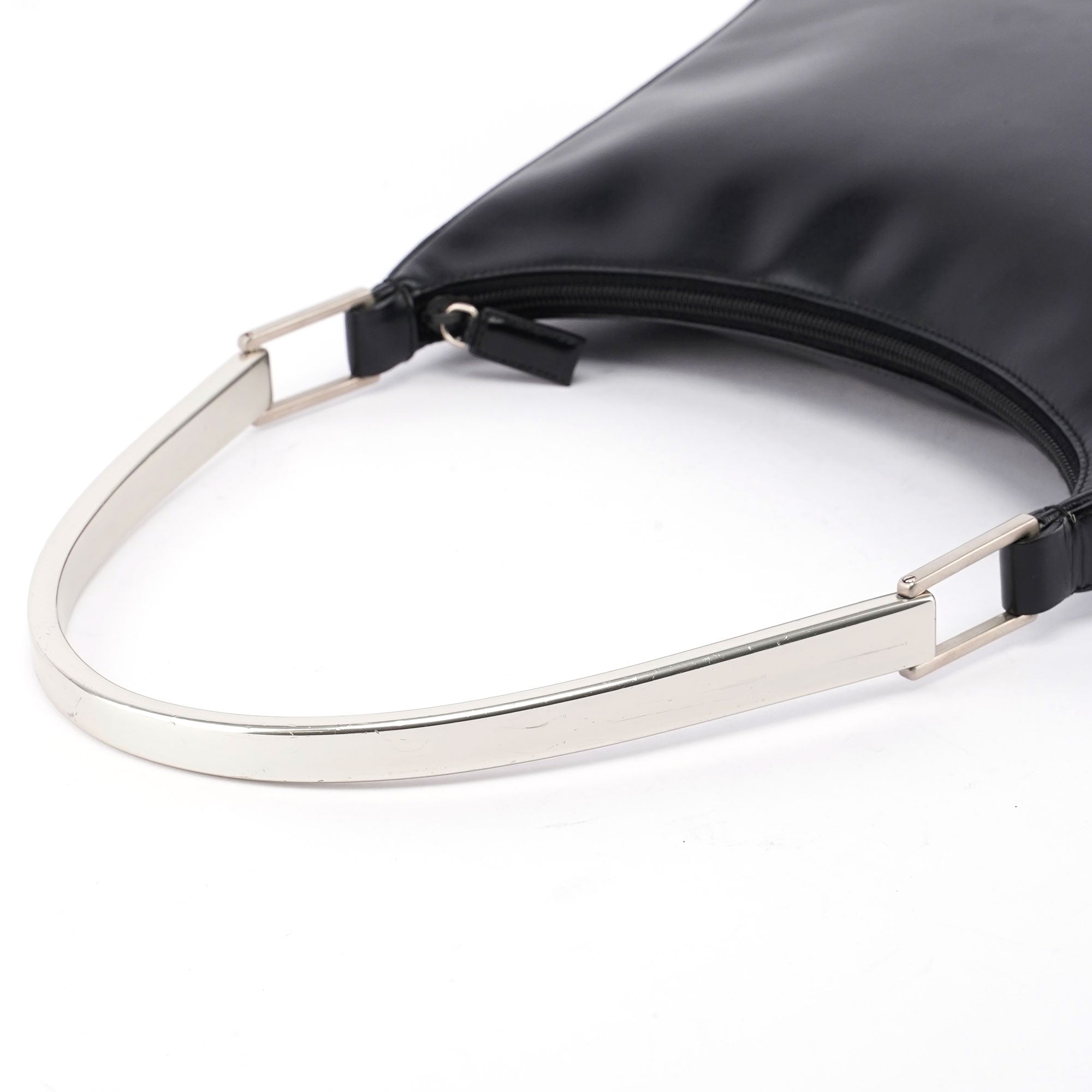 Black Vitello Metallo Shoulder Bag