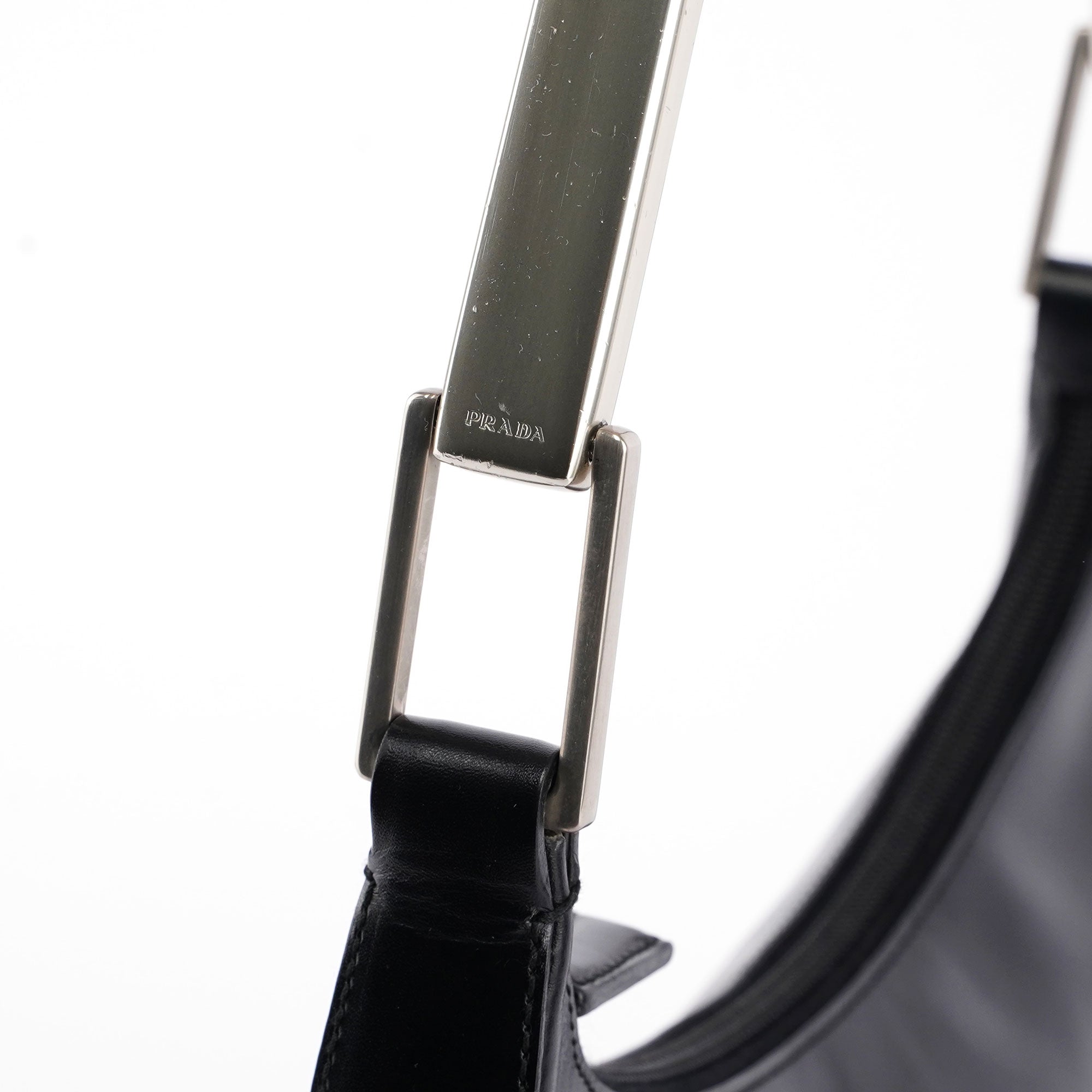 Black Vitello Metallo Shoulder Bag