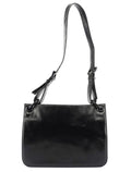 Black Vitello Plastic Hobo Shoulder Bag