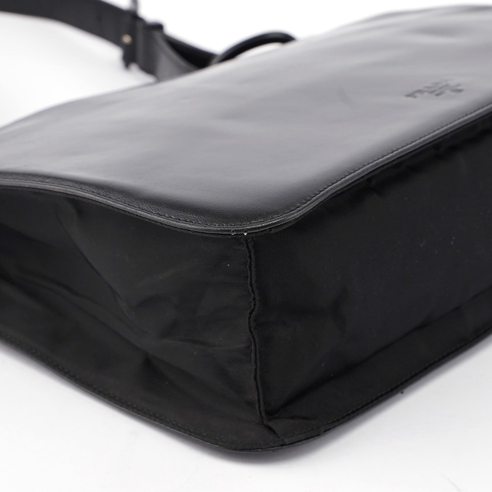 Black Vitello Plastic Hobo Shoulder Bag