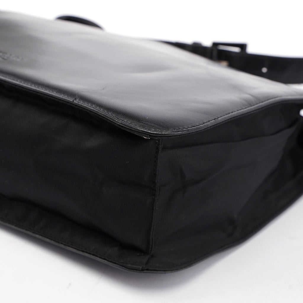 Black Vitello Plastic Hobo Shoulder Bag