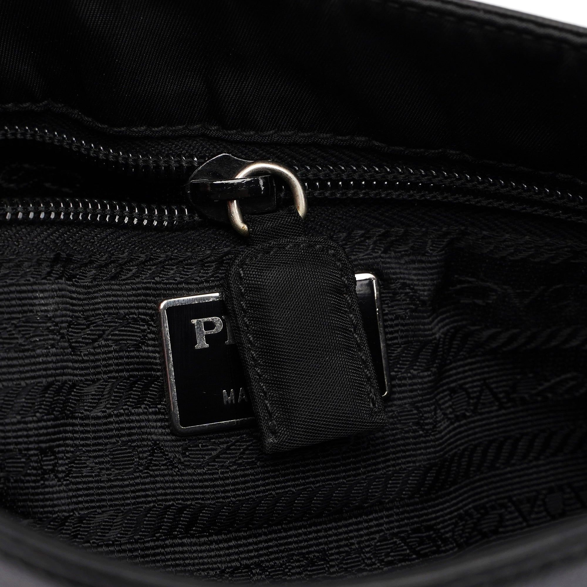 Black Vitello Plastic Hobo Shoulder Bag