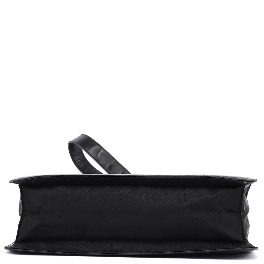 Black Vitello Plastic Hobo Shoulder Bag