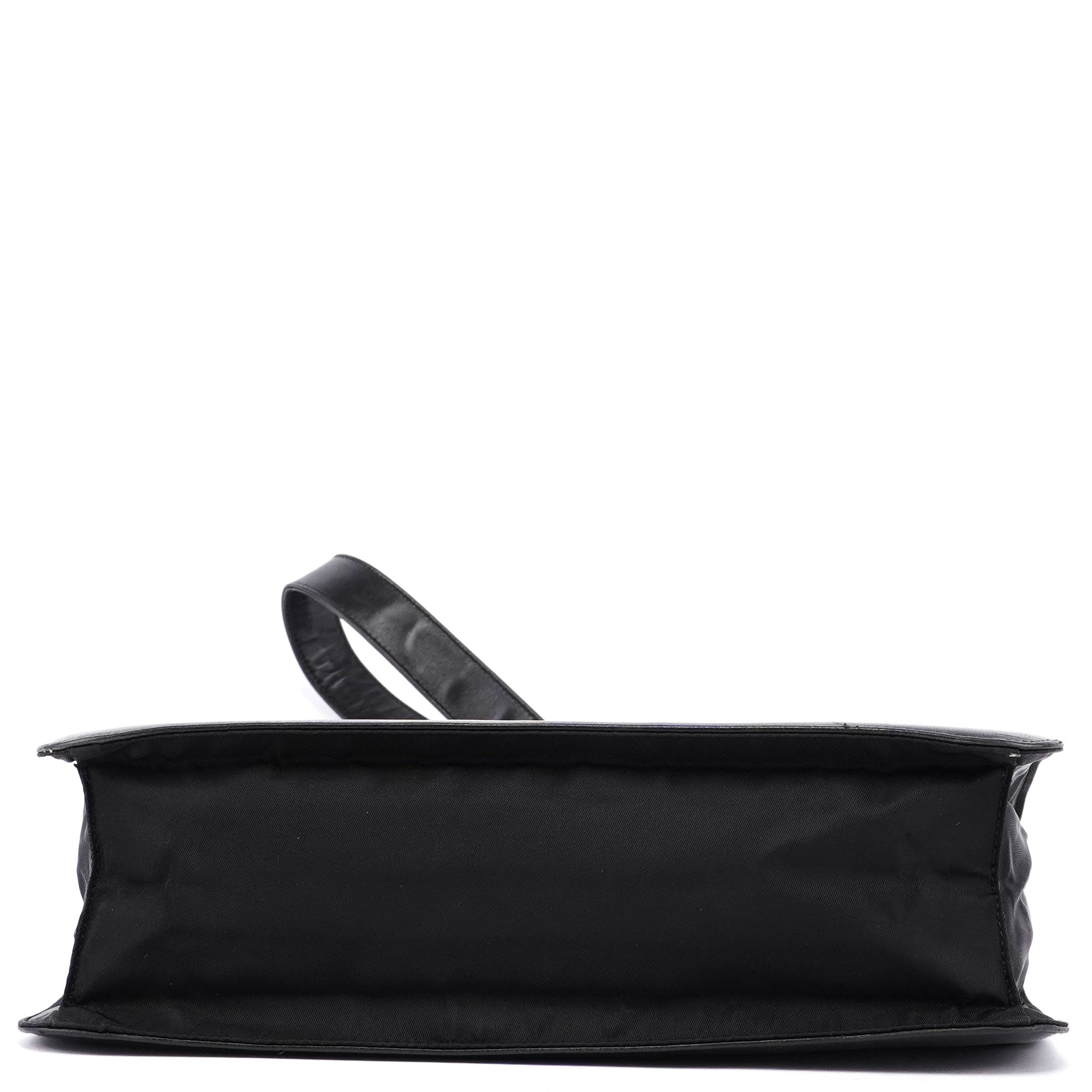 Black Vitello Plastic Hobo Shoulder Bag