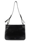 Black Vitello Tessuto Shoulder Bag