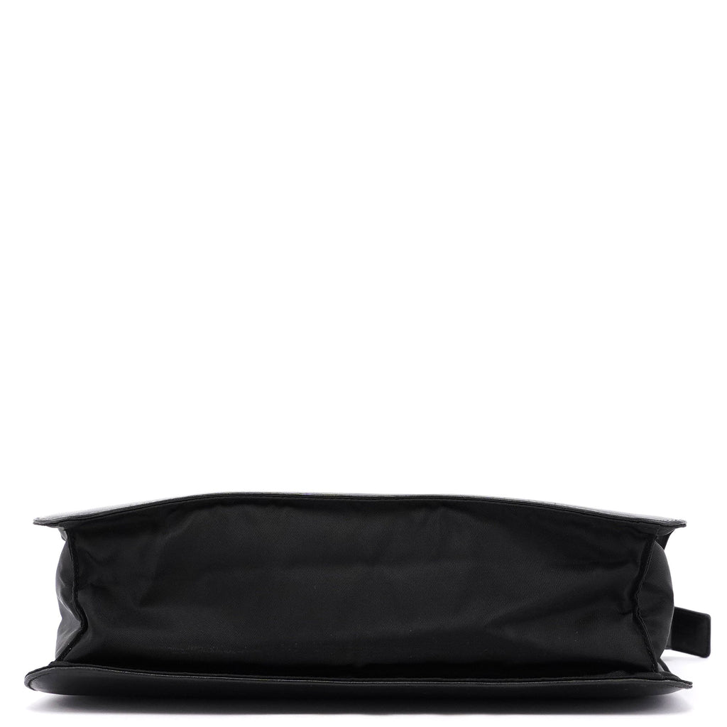 Black Vitello Tessuto Shoulder Bag