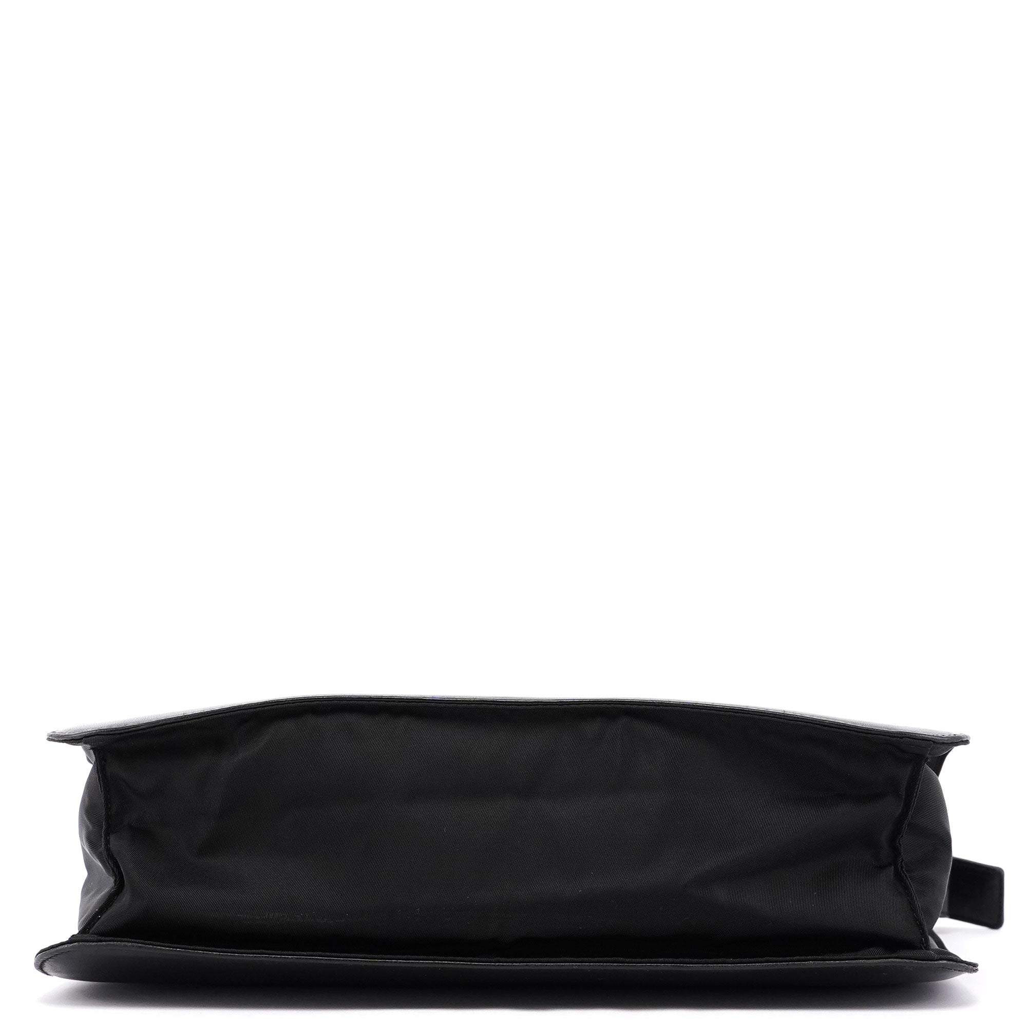 Black Vitello Tessuto Shoulder Bag