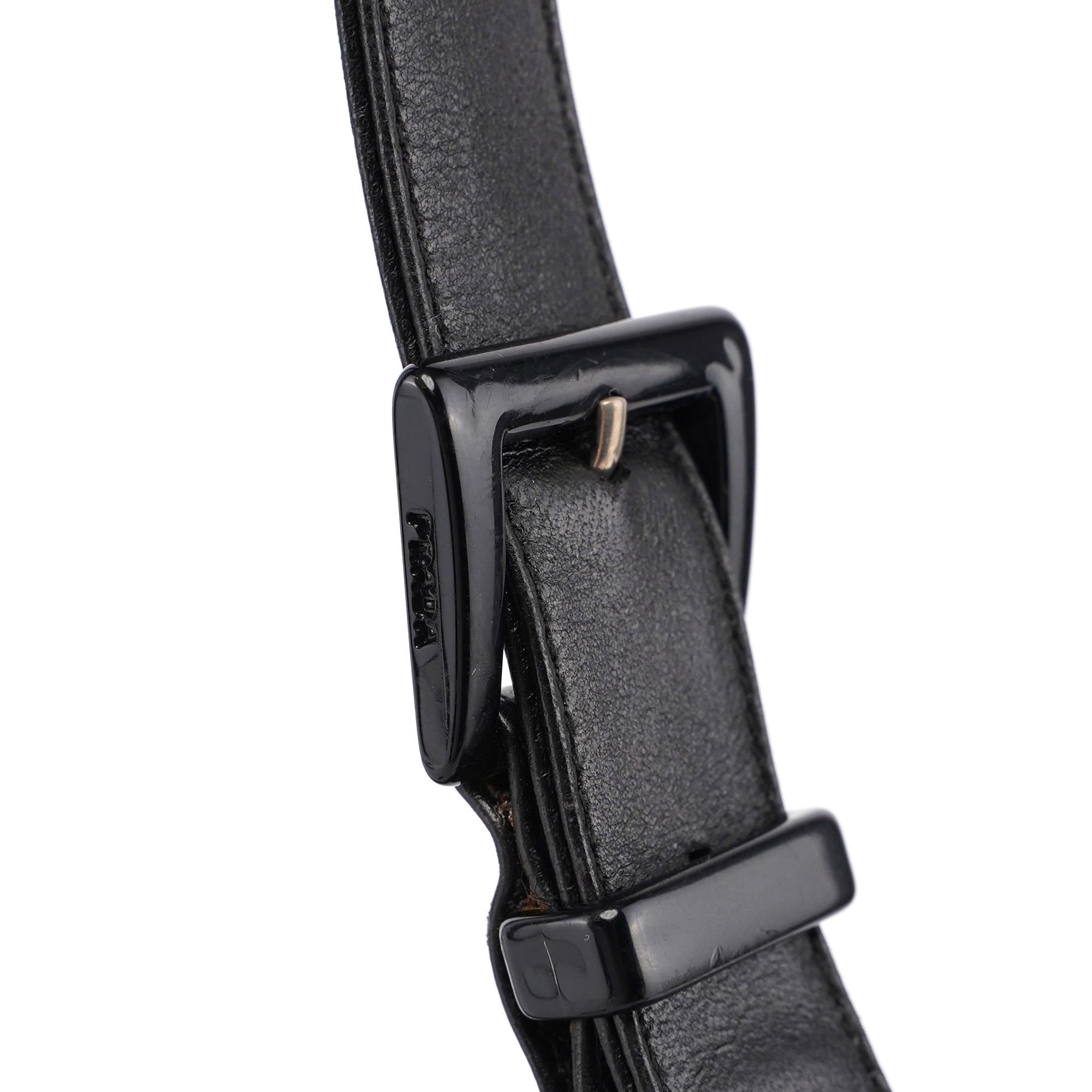 Black Vitello Tessuto Shoulder Bag