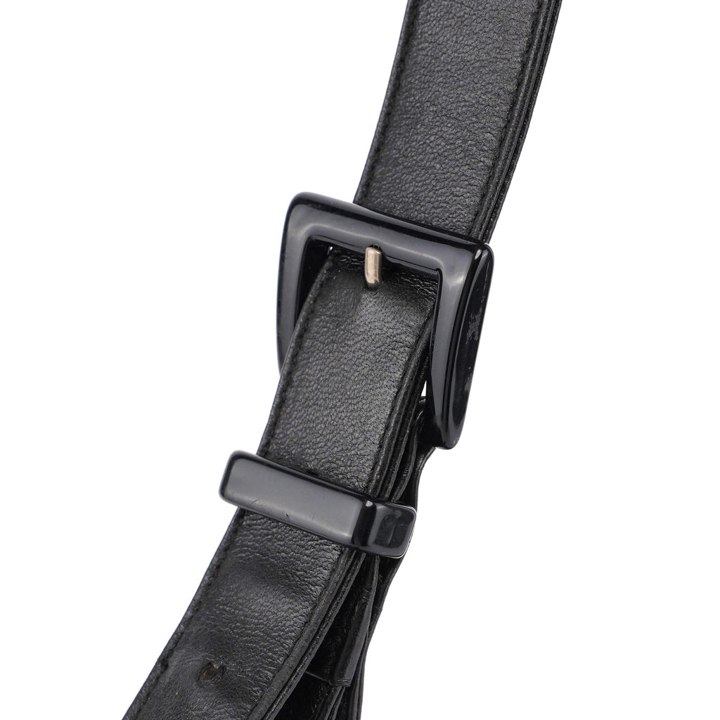 Black Vitello Tessuto Shoulder Bag