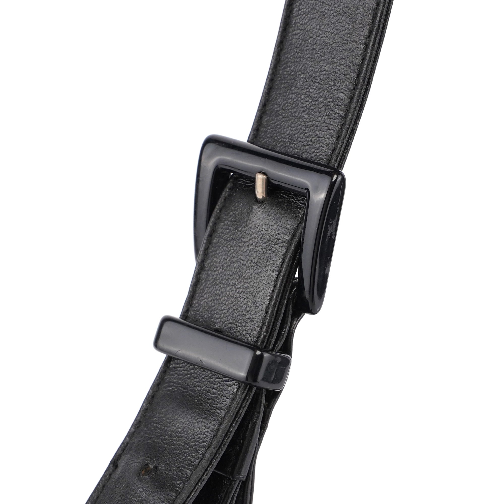 Black Vitello Tessuto Shoulder Bag