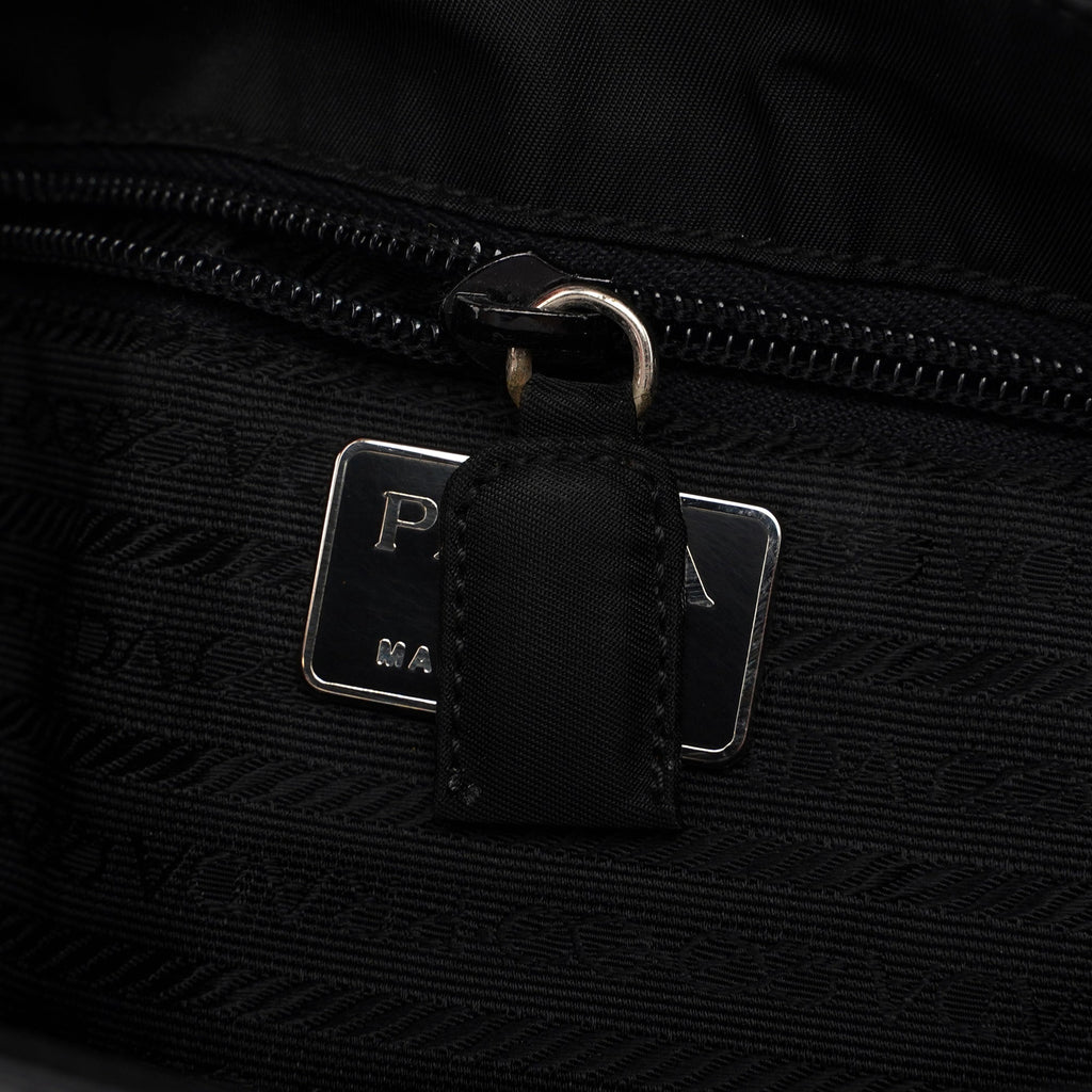 Black Vitello Tessuto Shoulder Bag