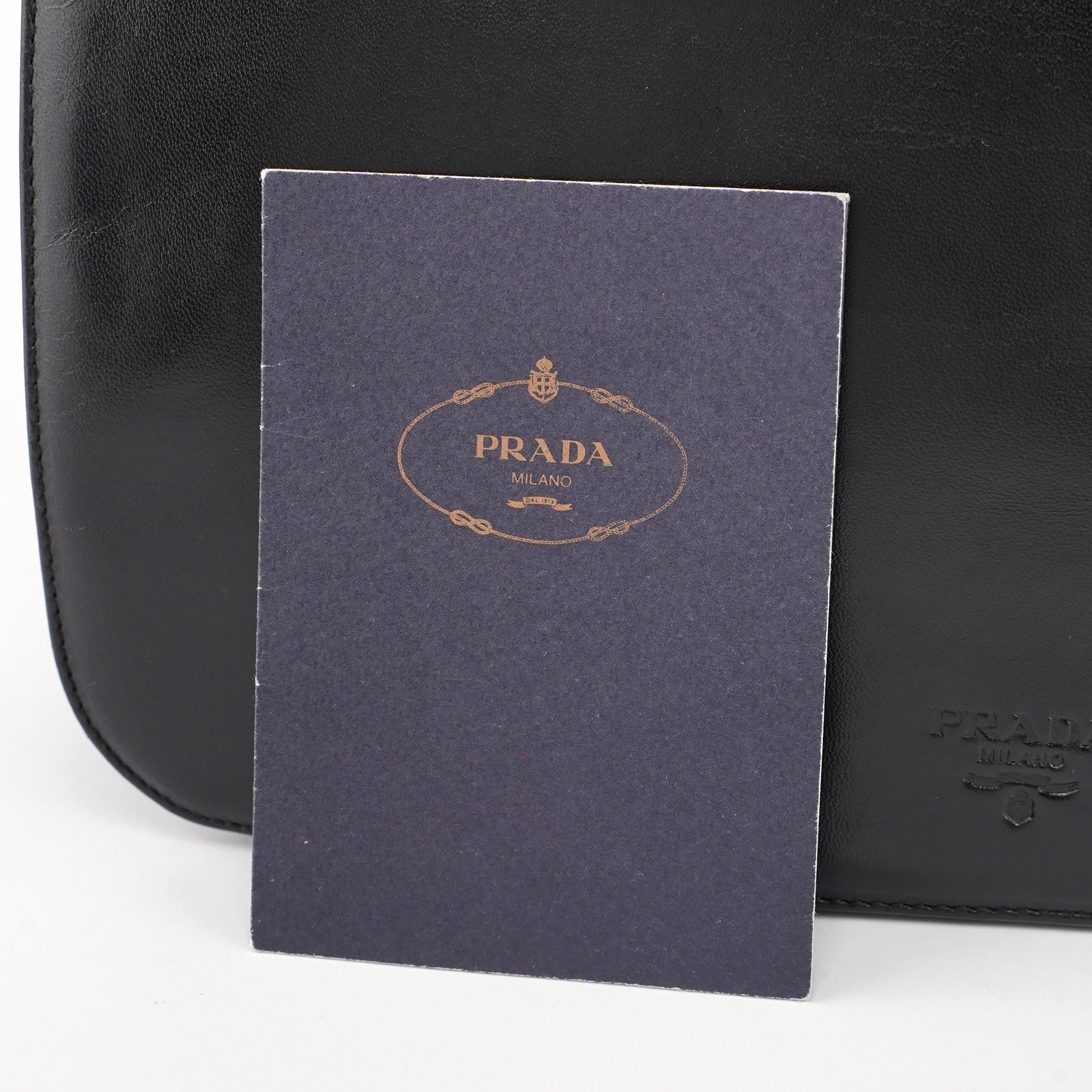Black Vitello Tessuto Shoulder Bag