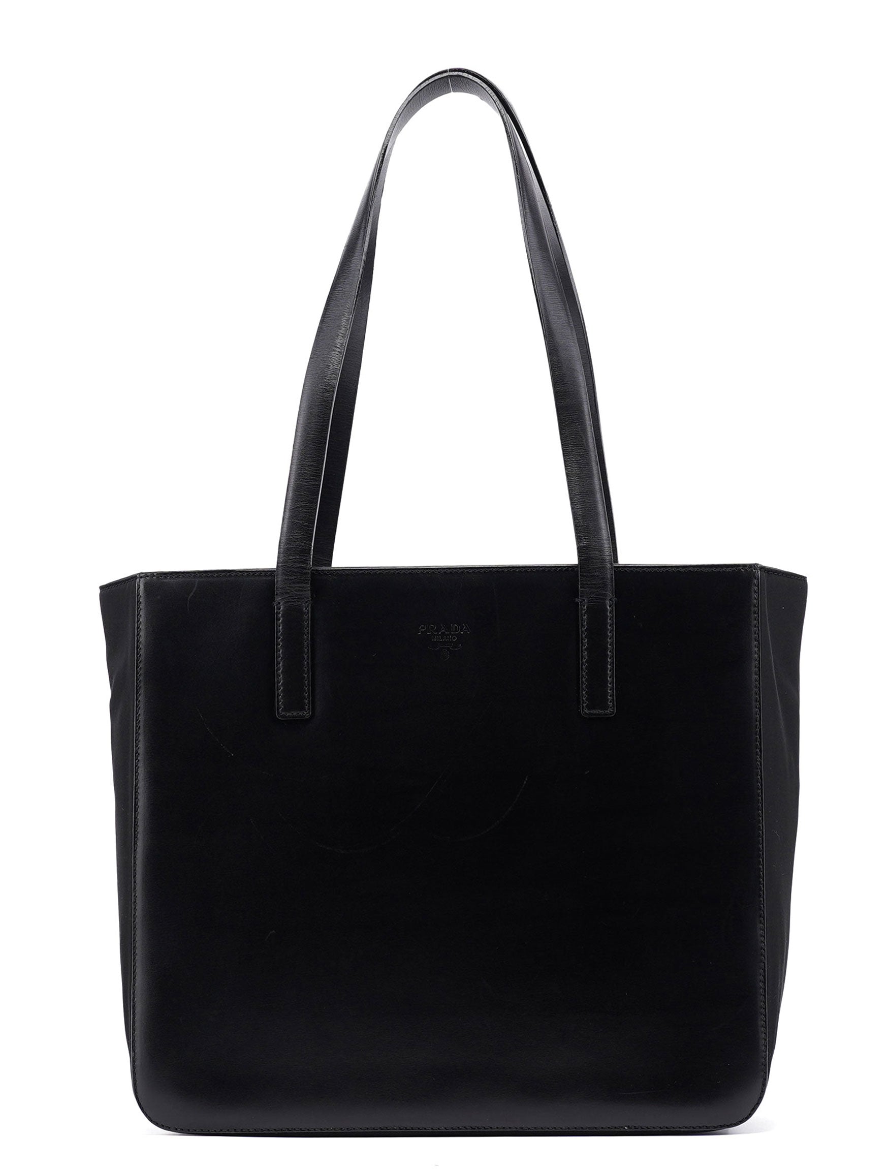 1995 Black Tessuto Vitello Tote Bag