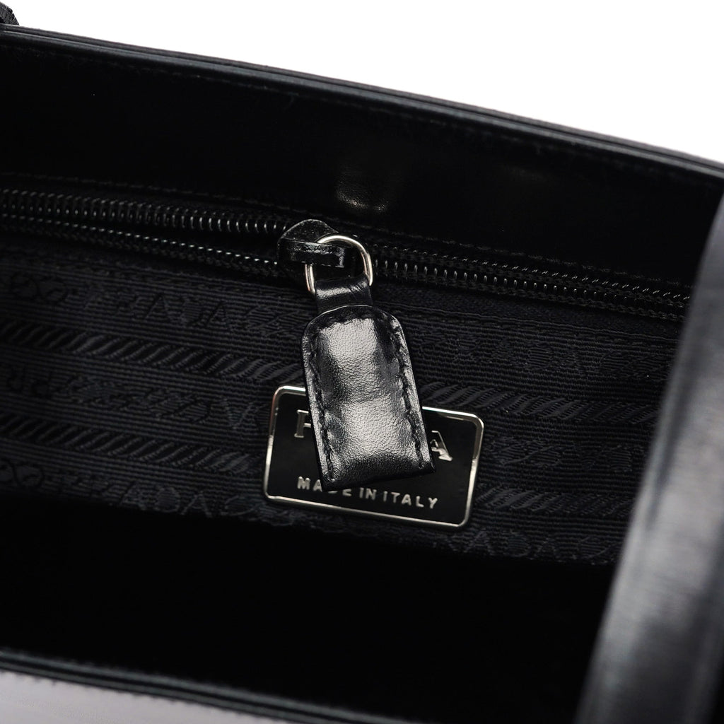 1995 Black Tessuto Vitello Tote Bag