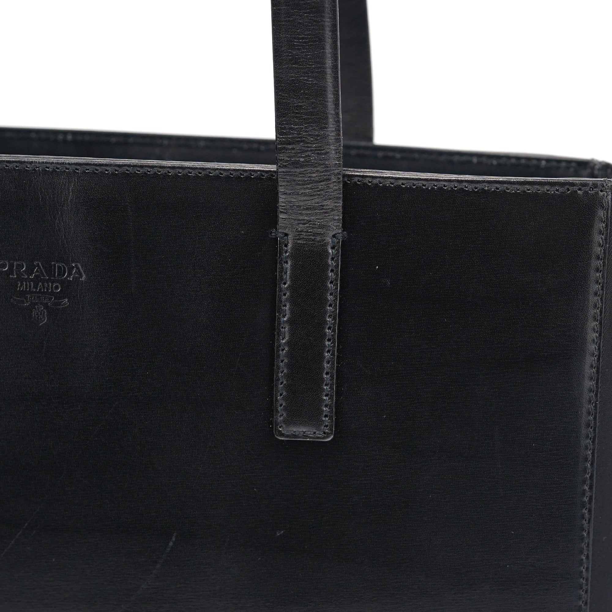 1995 Black Tessuto Vitello Tote Bag