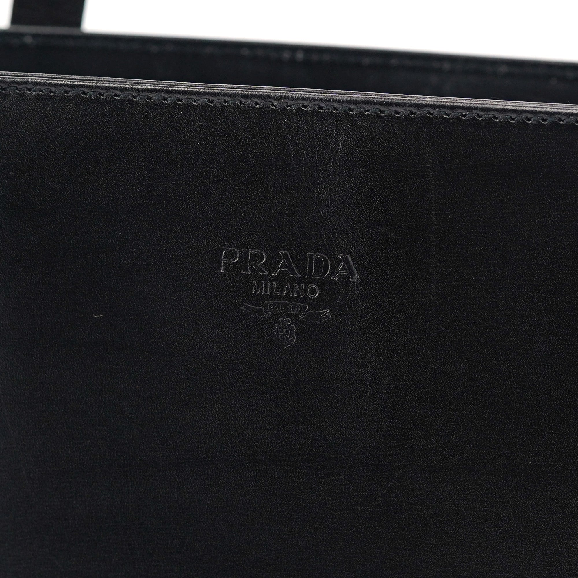 1995 Black Tessuto Vitello Tote Bag