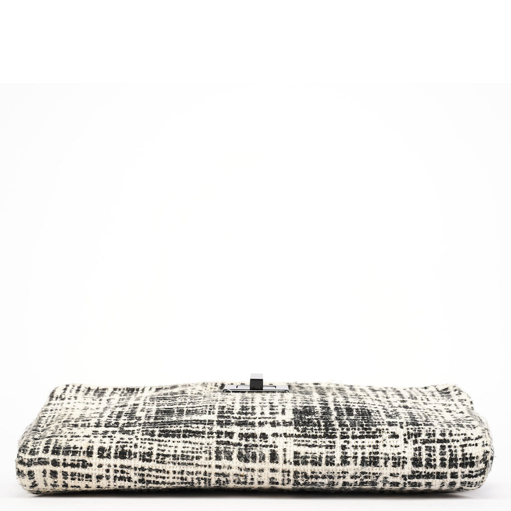 Black White Tweed Clutch Bag