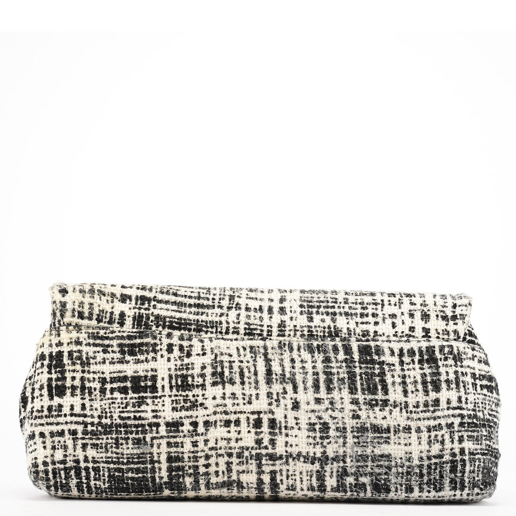Black White Tweed Clutch Bag