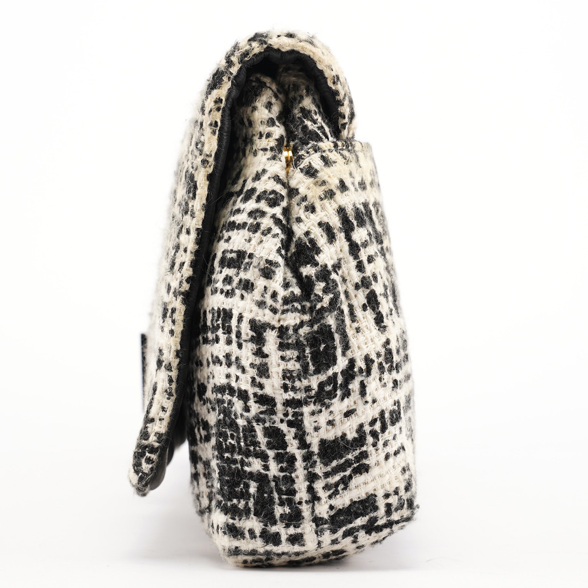 Black White Tweed Clutch Bag
