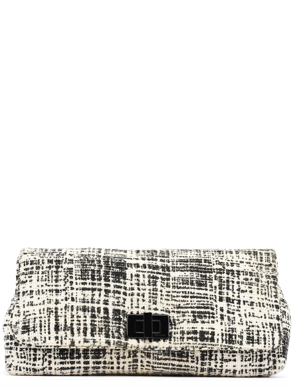 Black White Tweed Clutch Bag