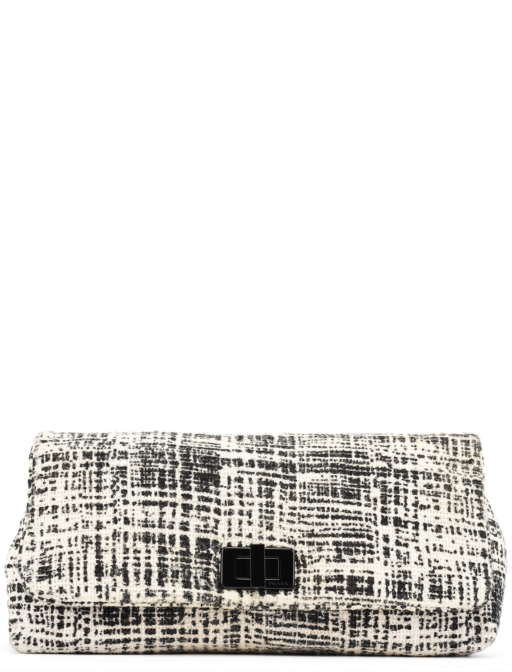 Black White Tweed Clutch Bag