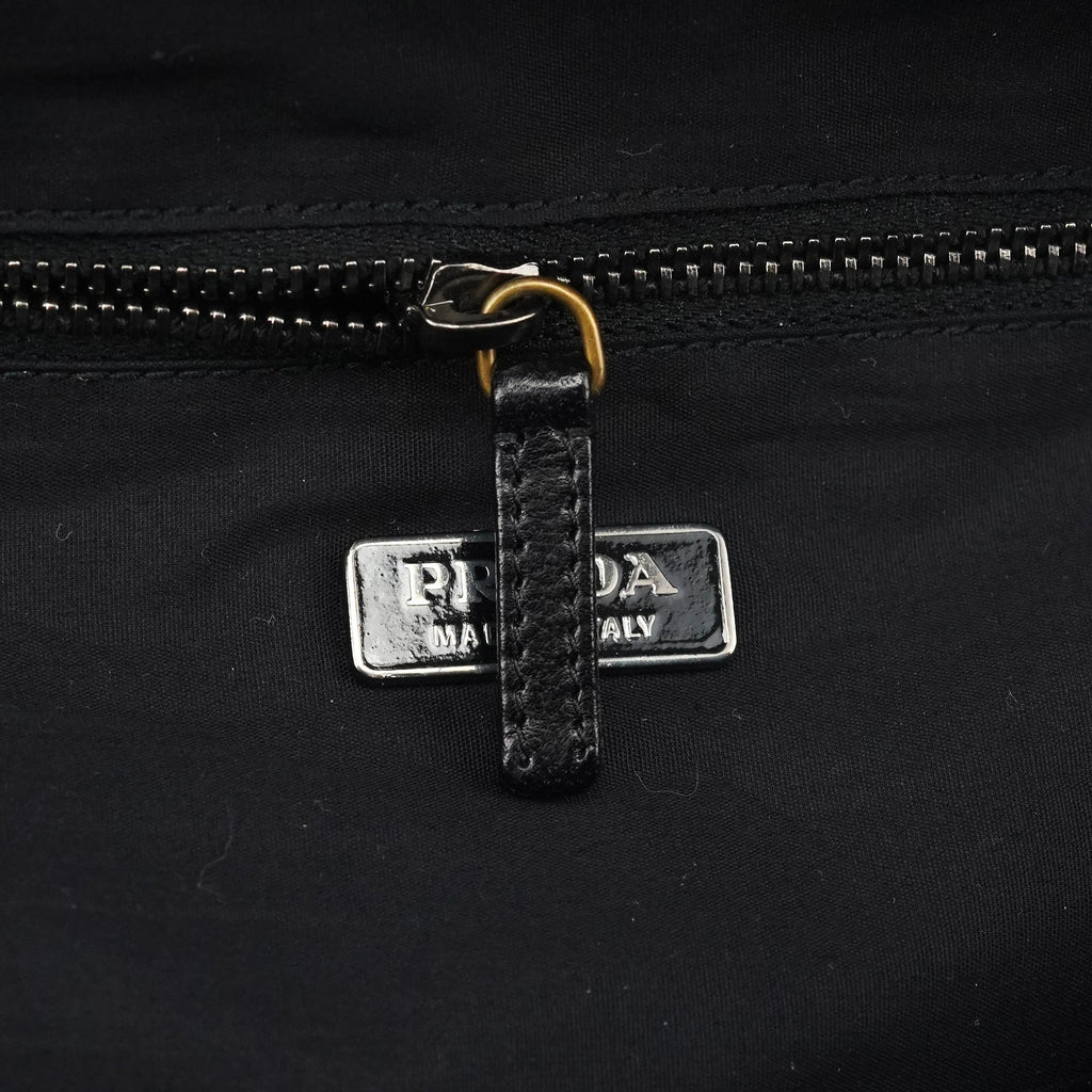 BN0245 Black Cotton Snap Shoulder Bag