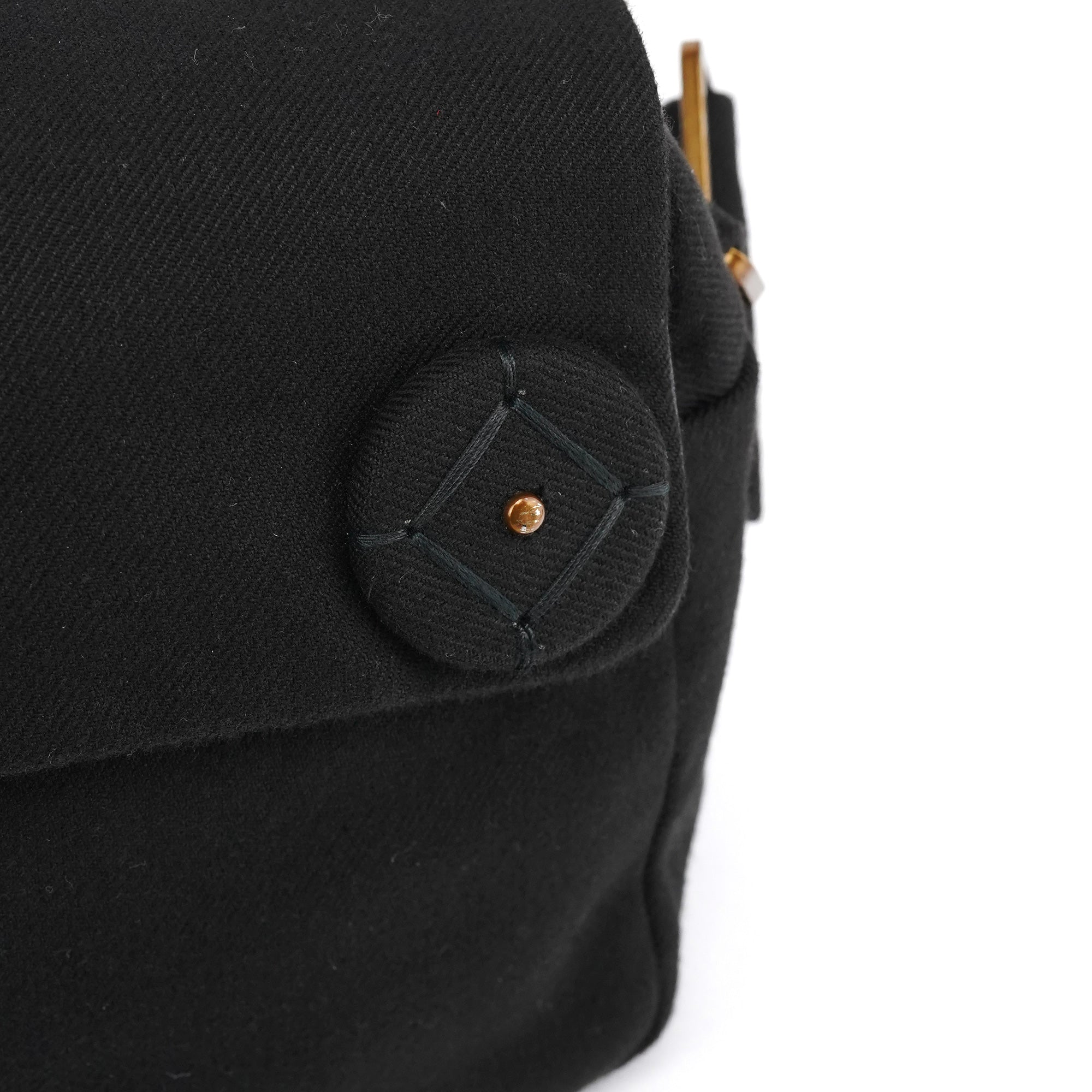 BN0245 Black Cotton Snap Shoulder Bag