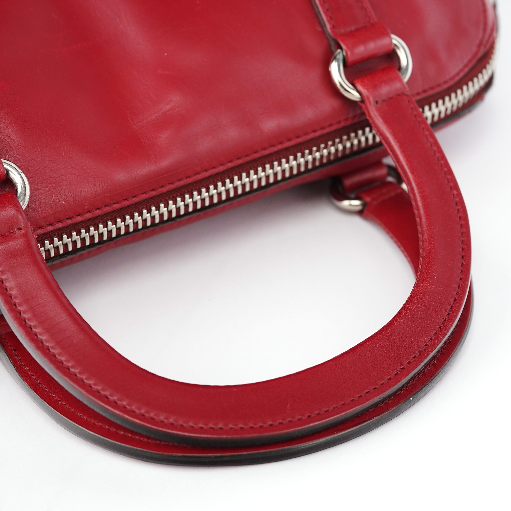 BN0759 Burgundy Croc Calfskin Bowling Bag