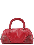 BN0759 Burgundy Croc Calfskin Bowling Bag