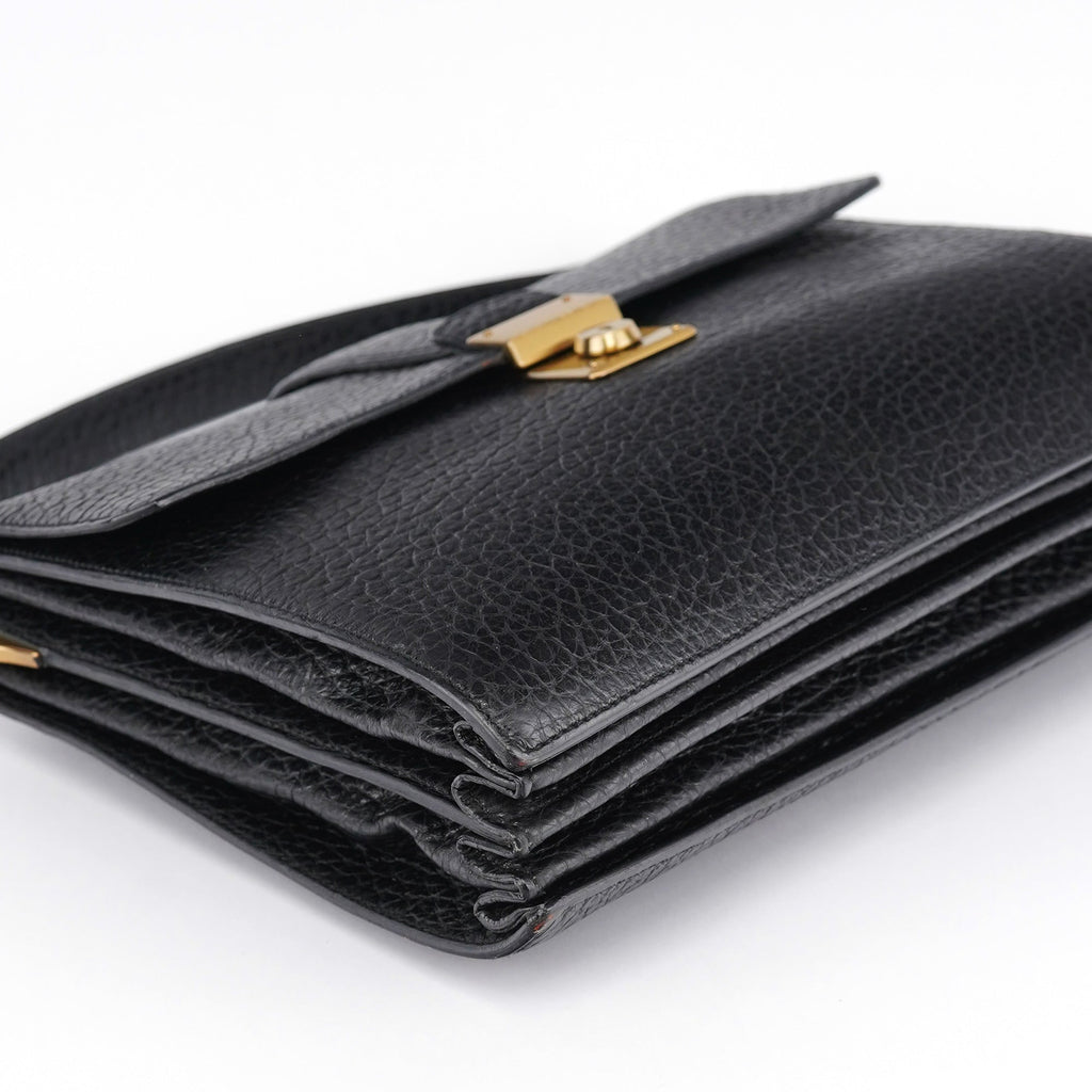 BN0960 Black Berlino Sound Leather Top Handle Bag