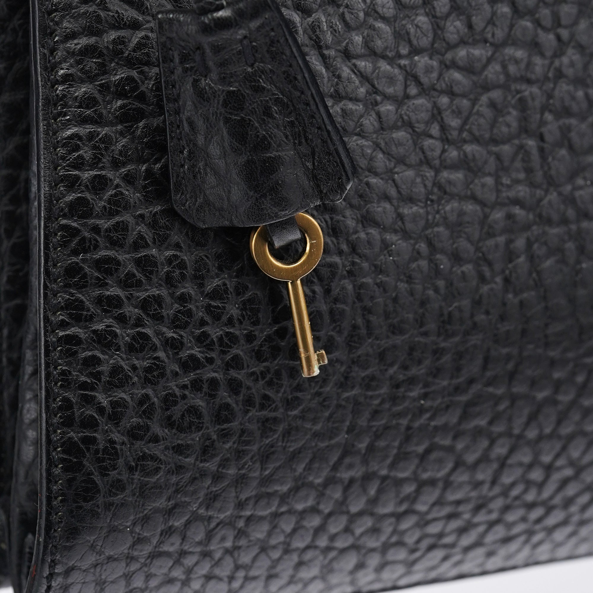 BN0960 Black Berlino Sound Leather Top Handle Bag