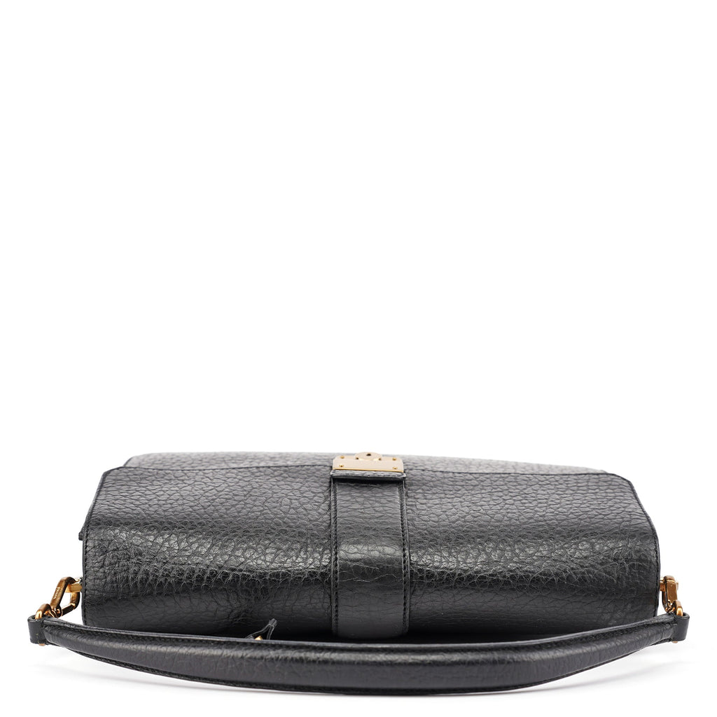 BN0960 Black Berlino Sound Leather Top Handle Bag