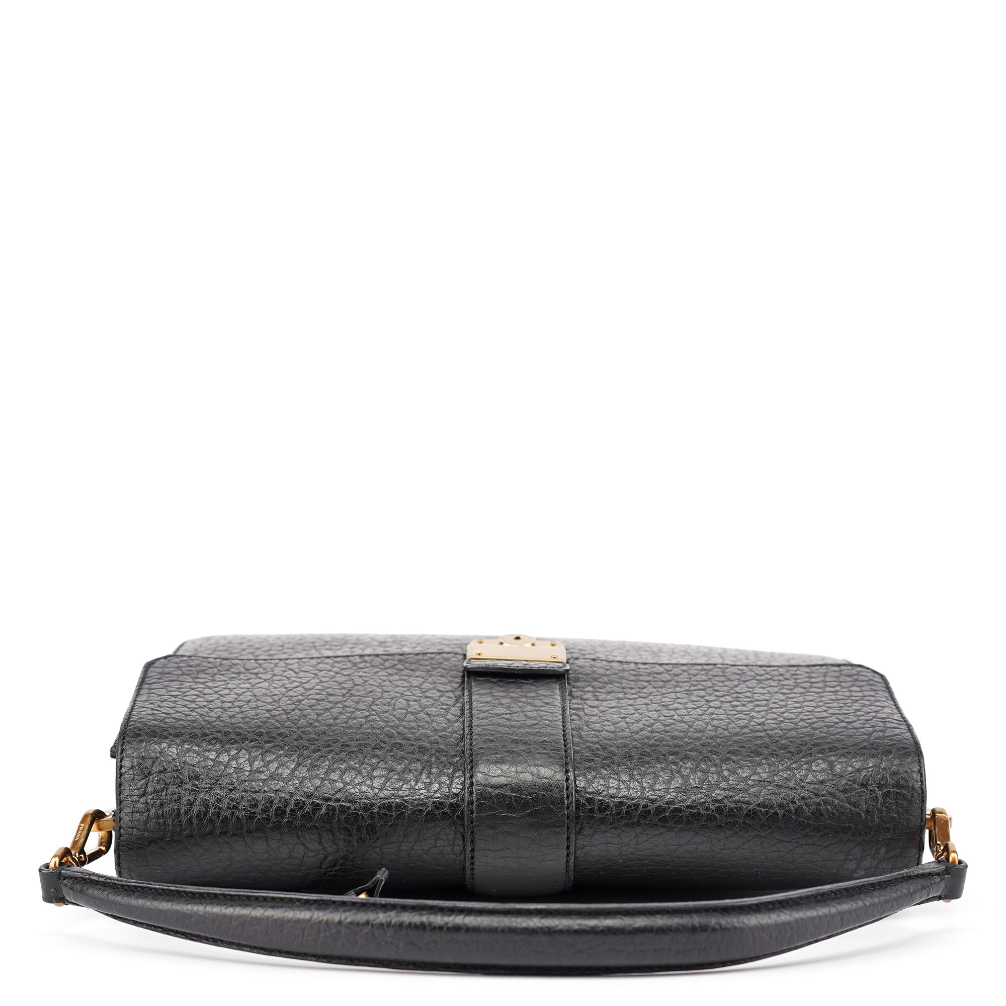 BN0960 Black Berlino Sound Leather Top Handle Bag