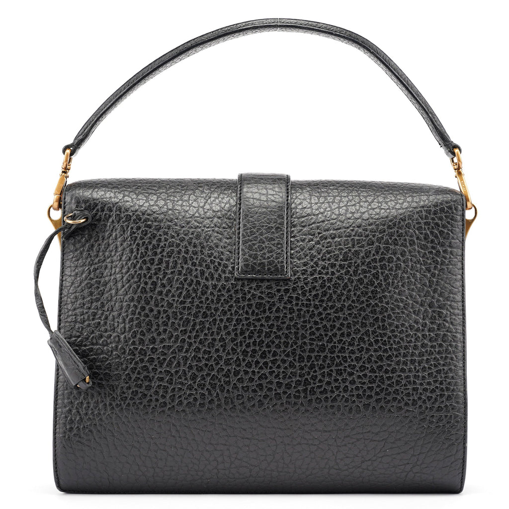 BN0960 Black Berlino Sound Leather Top Handle Bag