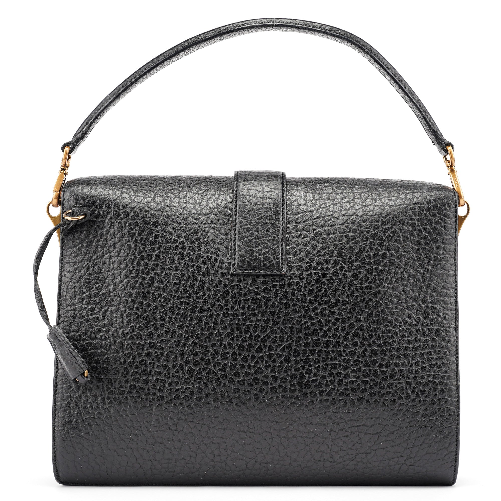 BN0960 Black Berlino Sound Leather Top Handle Bag