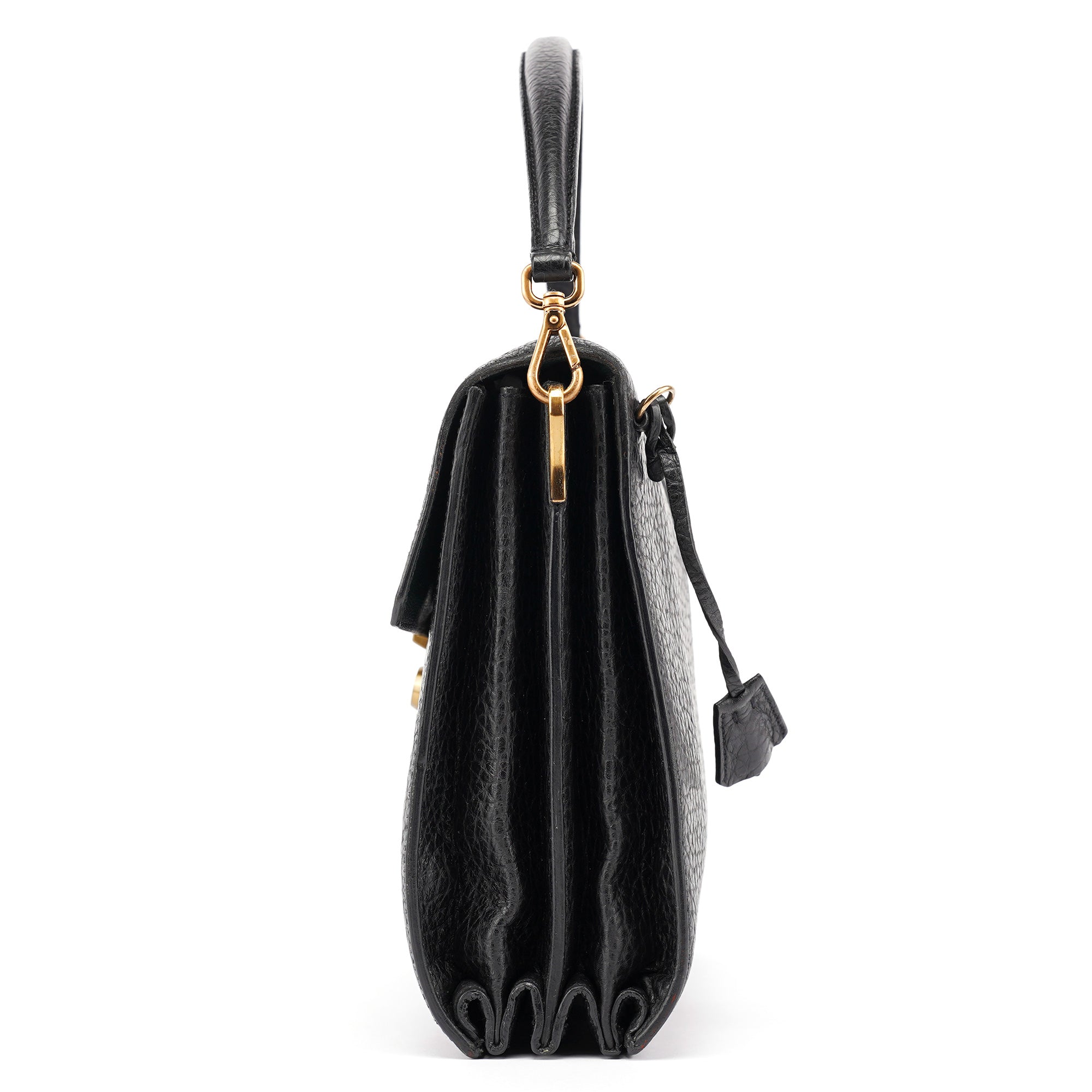 BN0960 Black Berlino Sound Leather Top Handle Bag