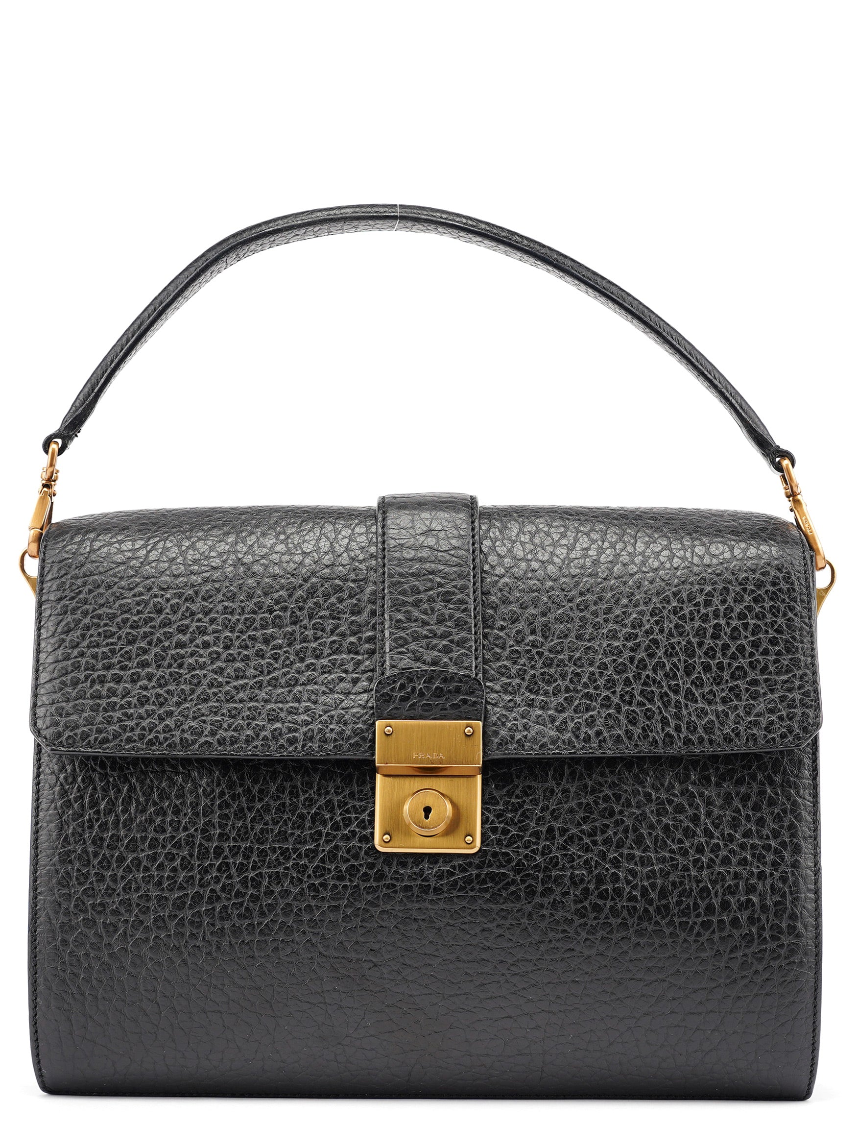 BN0960 Black Berlino Sound Leather Top Handle Bag
