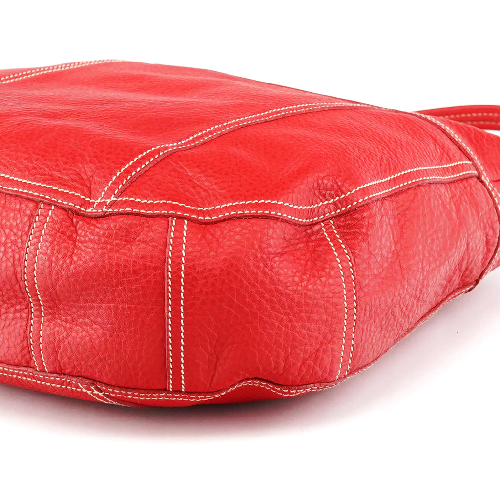 BR1608 Red Leather Shoulder Bag