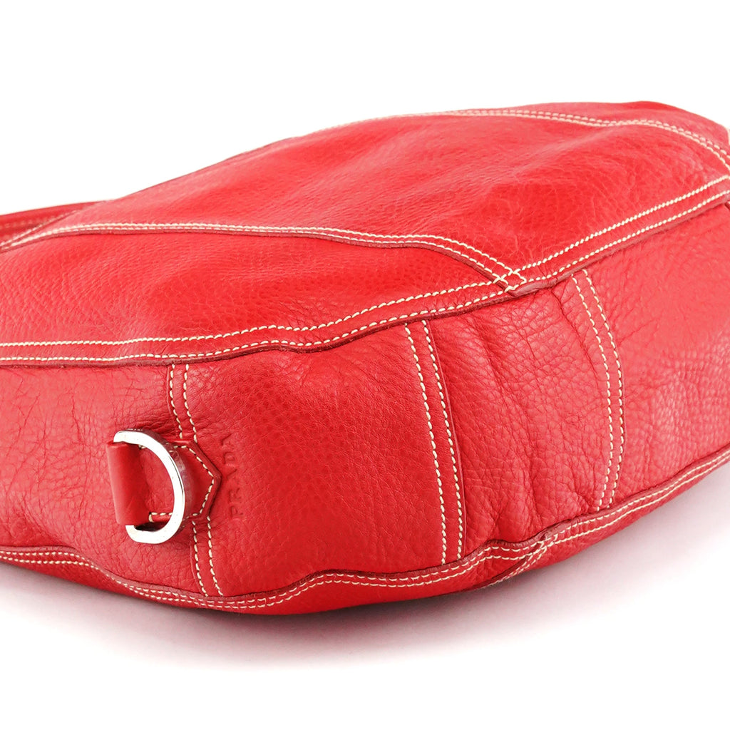BR1608 Red Vitello Summer Hobo Shoulder Bag