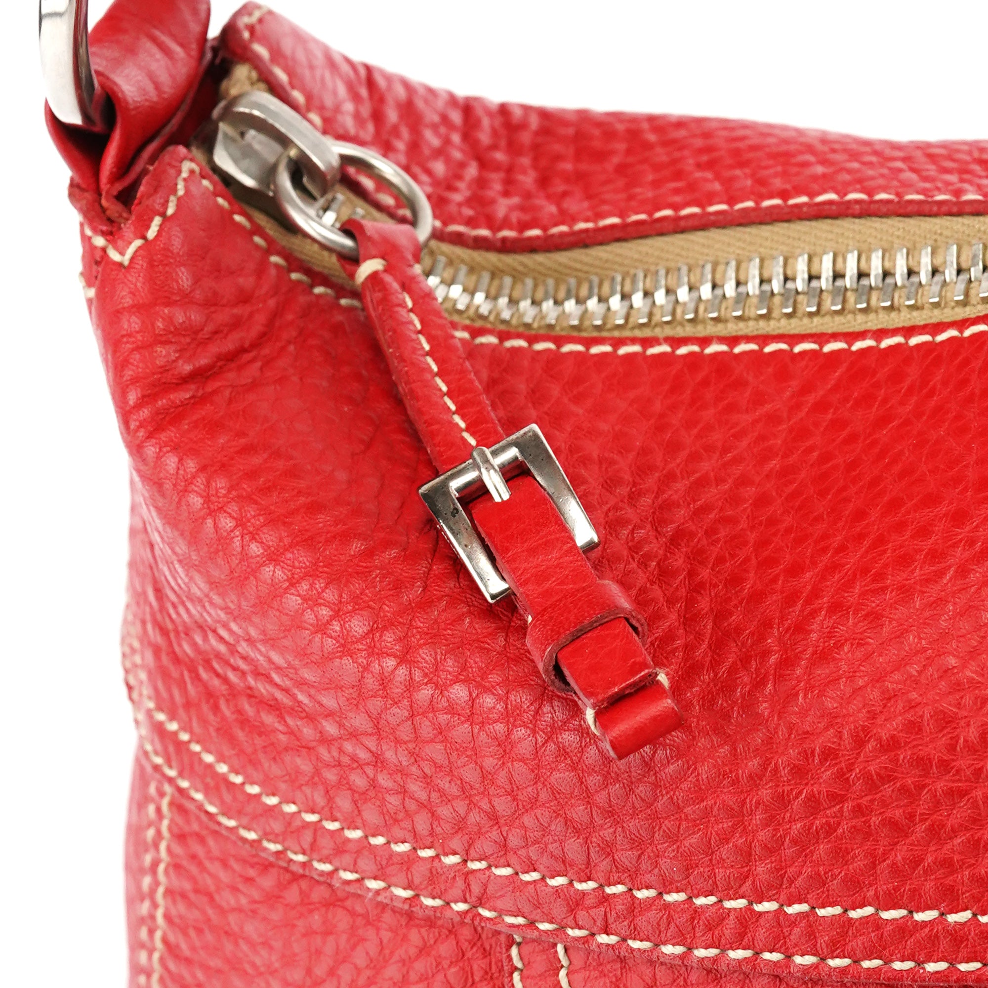 BR1608 Red Vitello Summer Hobo Shoulder Bag