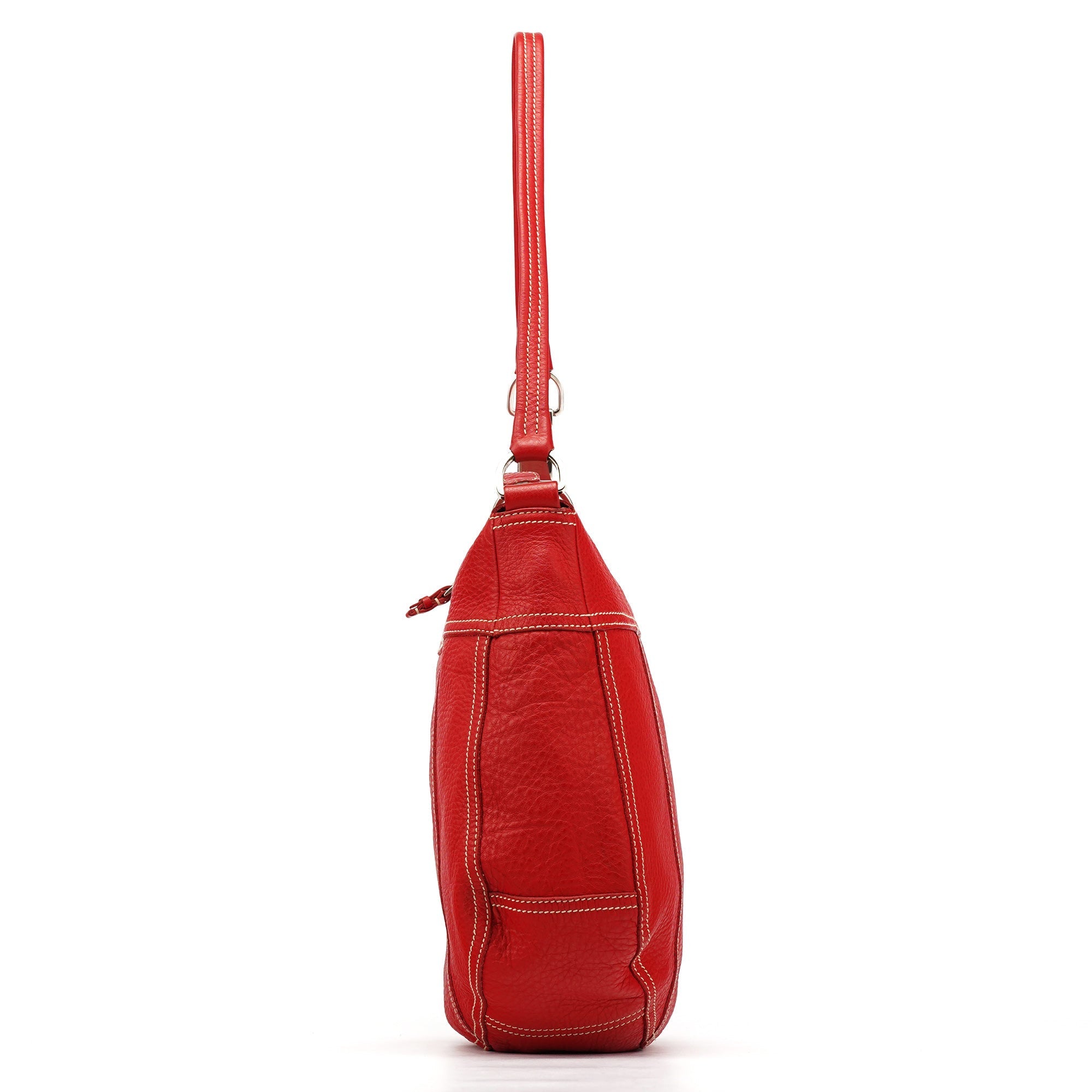 BR1608 Red Vitello Summer Hobo Shoulder Bag
