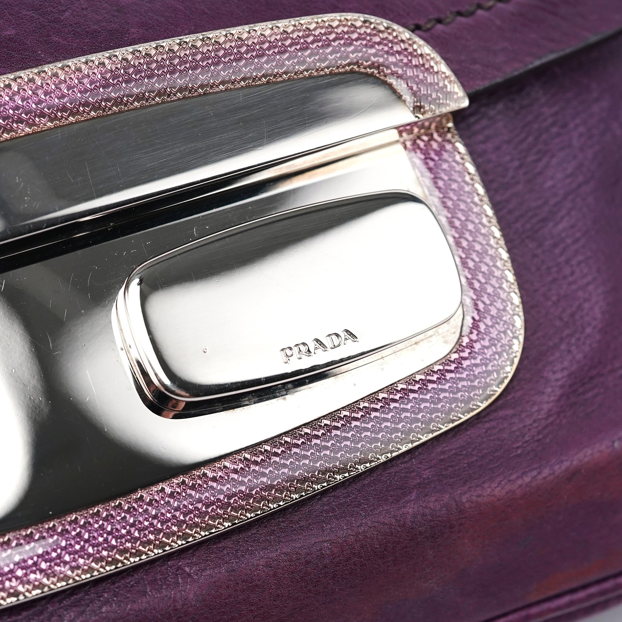 BR2661 Purple Calf Mirror Shoulder Bag