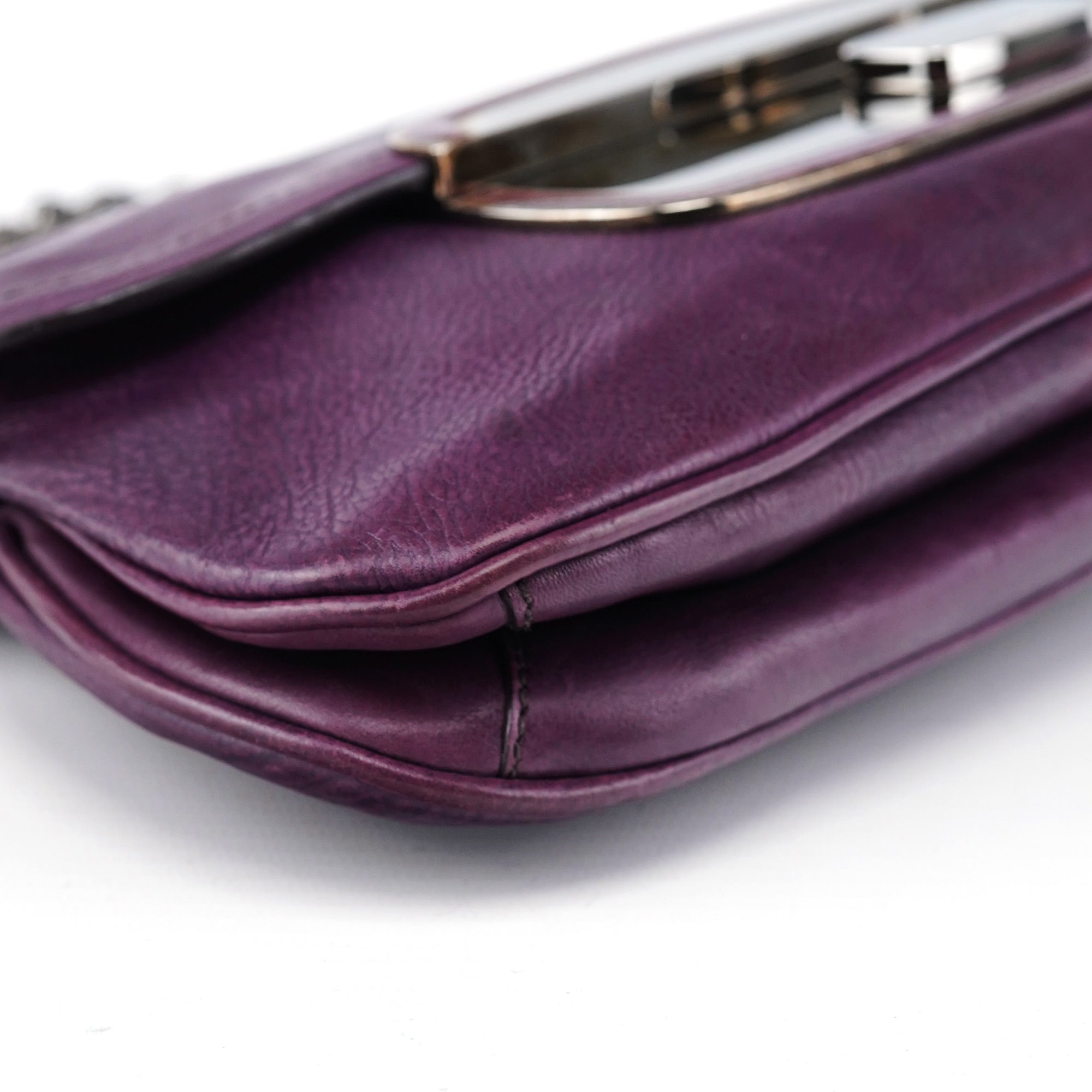 BR2661 Purple Calf Mirror Shoulder Bag