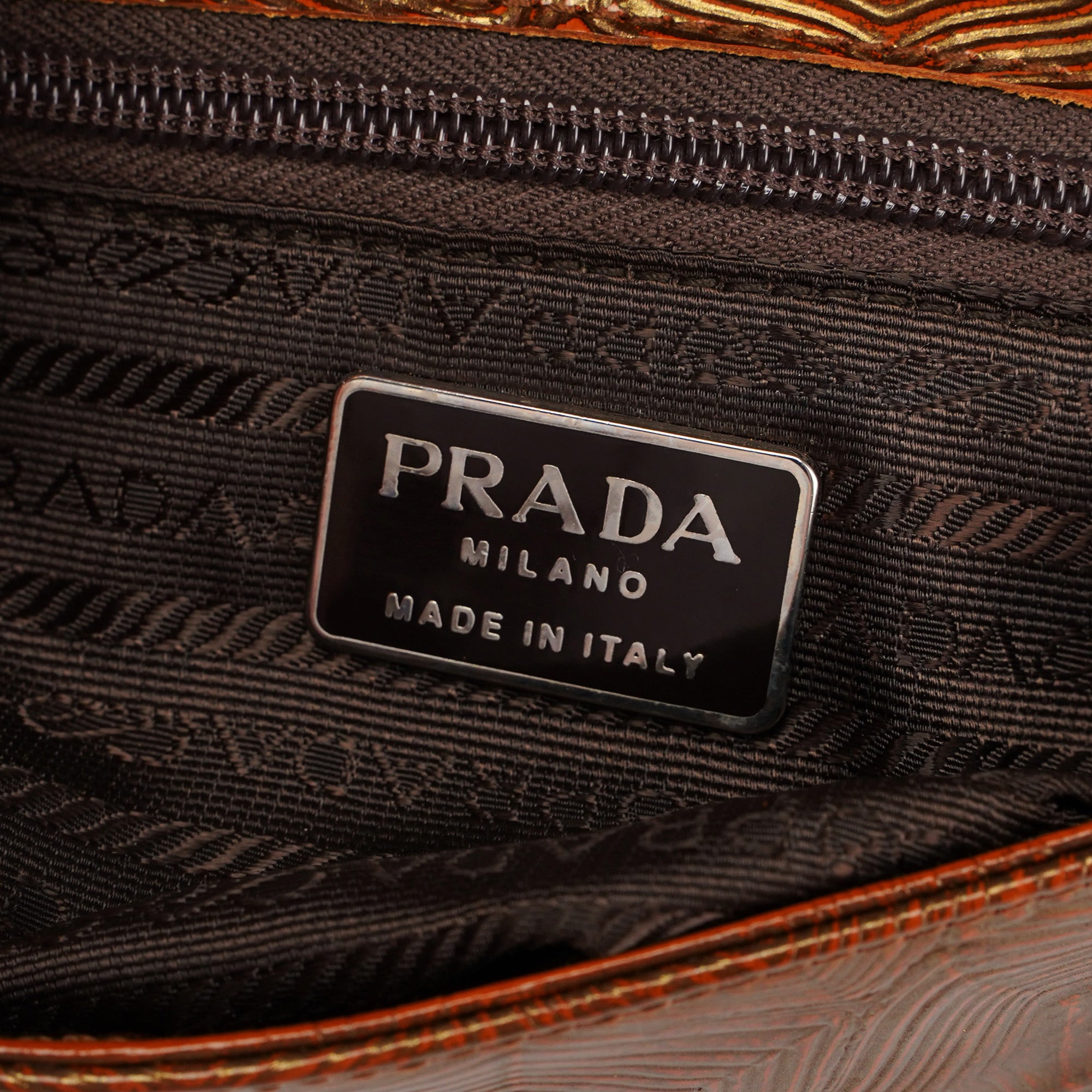 Bronze Tartaruga Patent Shoulder Bag