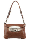 Brown Calf Shine Hobo Shoulder Bag