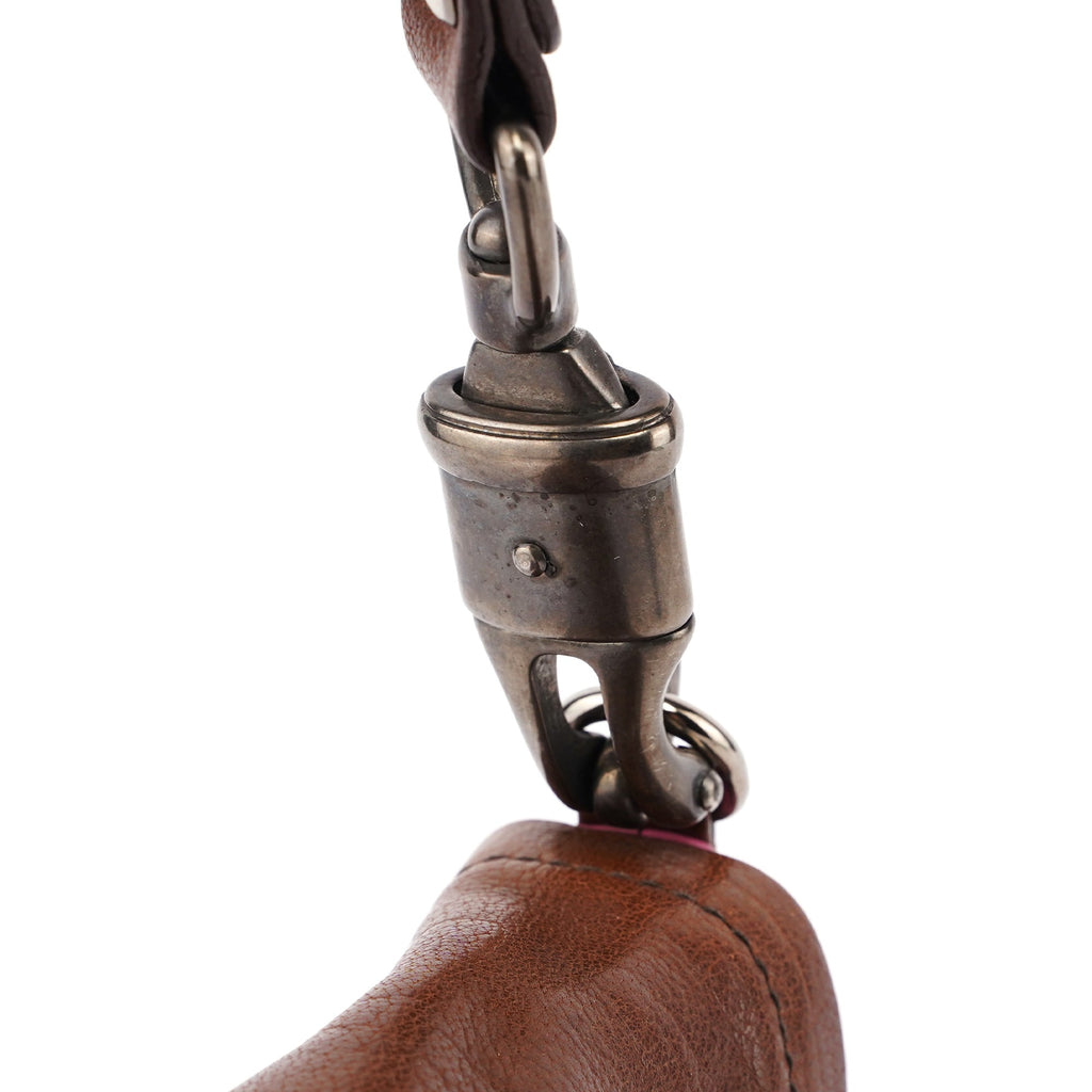 Brown Calf Shine Hobo Shoulder Bag