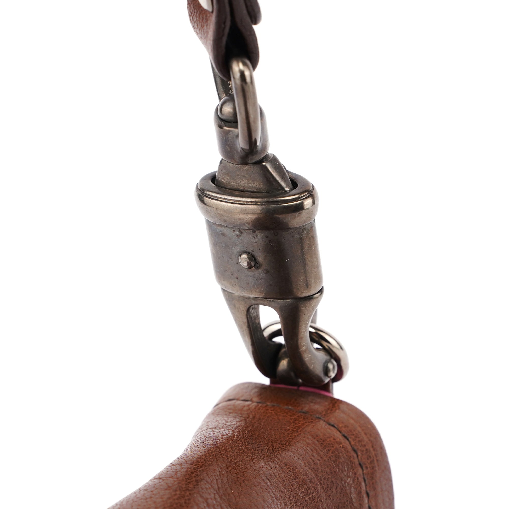 Brown Calf Shine Hobo Shoulder Bag