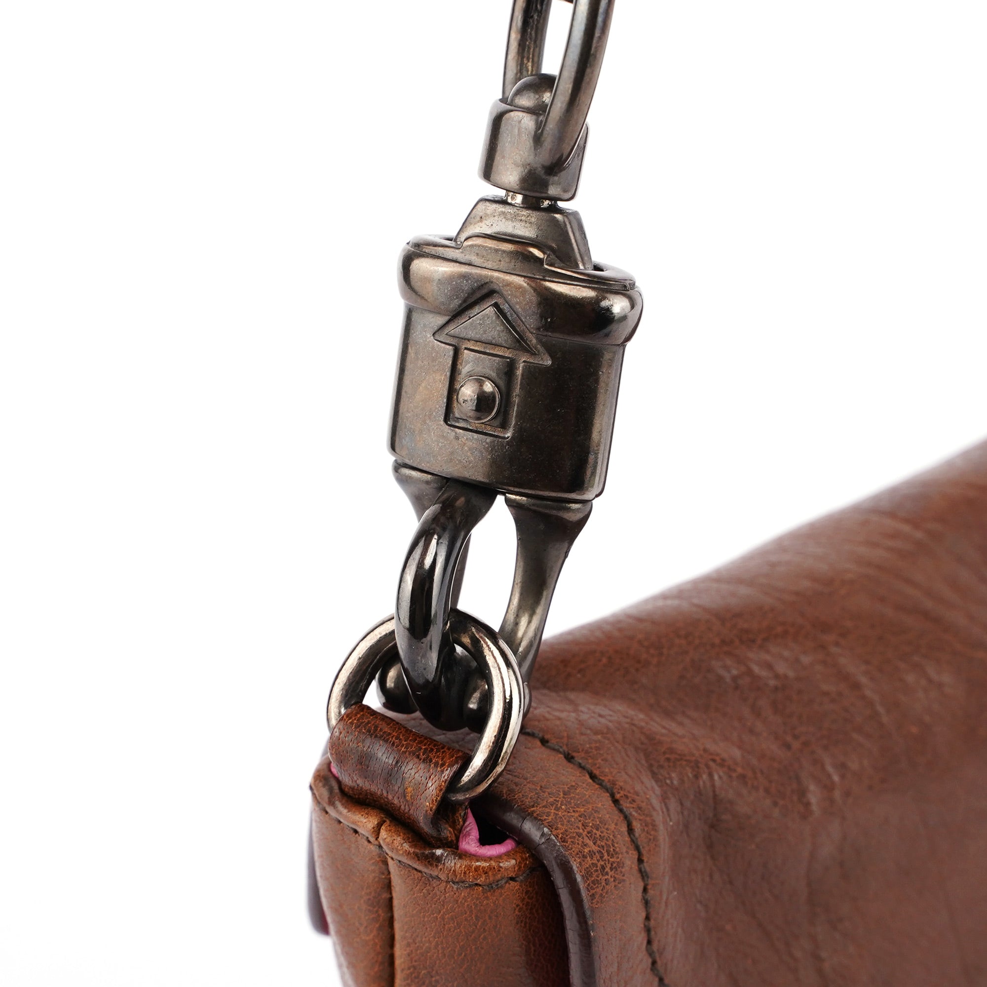 Brown Calf Shine Hobo Shoulder Bag