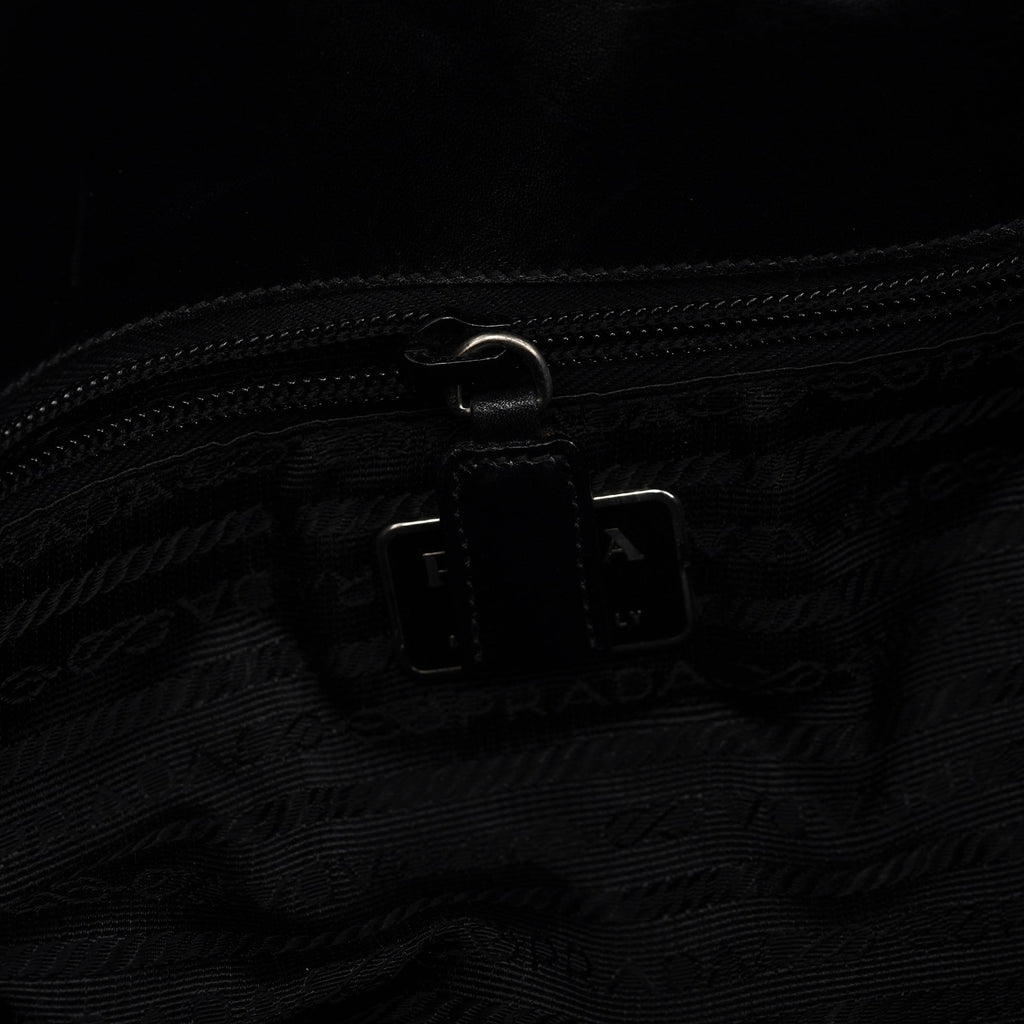 Brown Calfskin Buckle Shoulder Bag