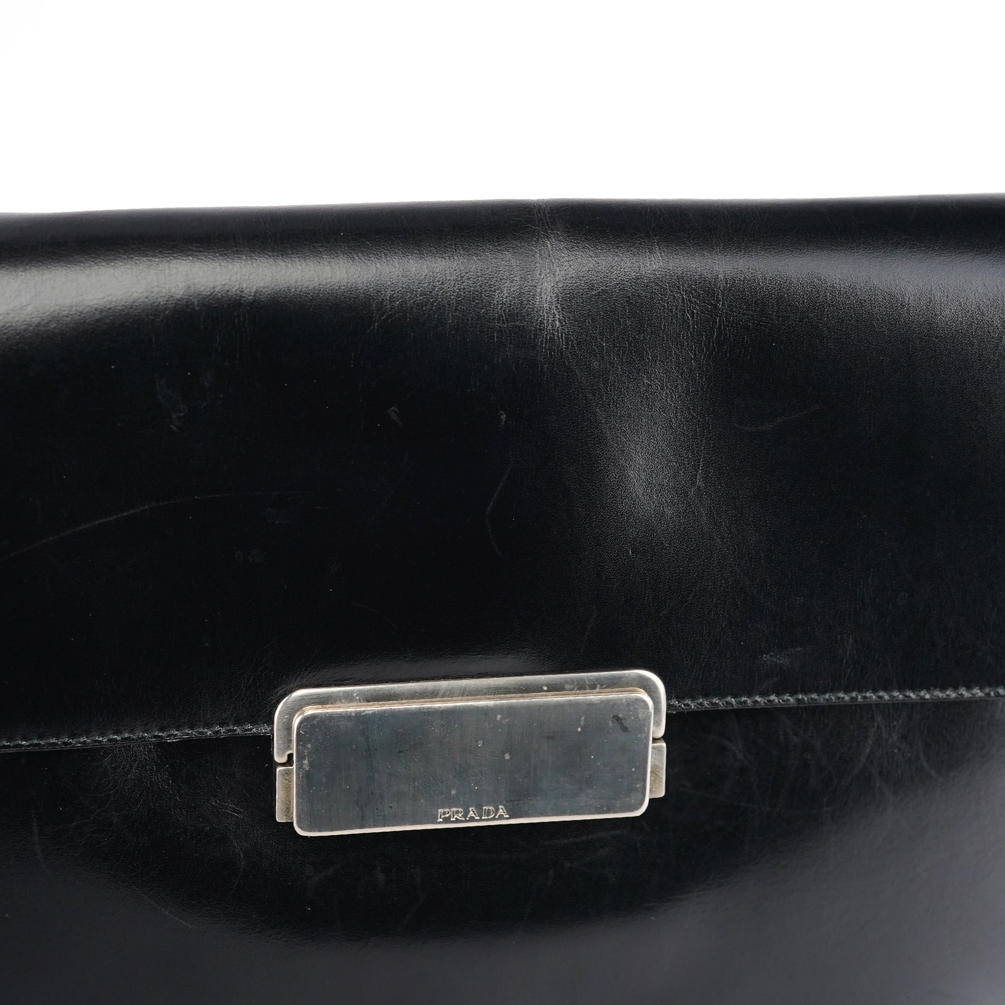 Brown Calfskin Buckle Shoulder Bag